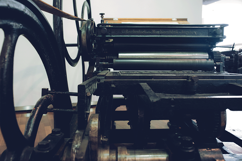 Samples Handbetriebene Schnellpresse 1846 - Augsburg
